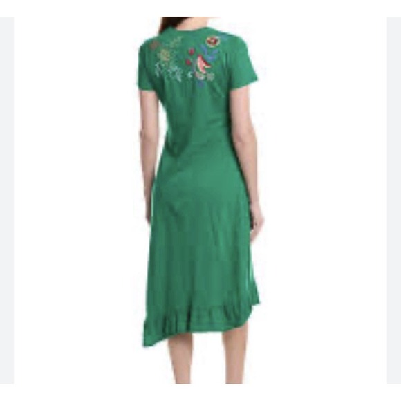 Johnny Was Dresses & Skirts - Johnny Was NWT Woman's XS Asymmetric‎ Ruffle Flounce SS Dress- Cora Embroidered